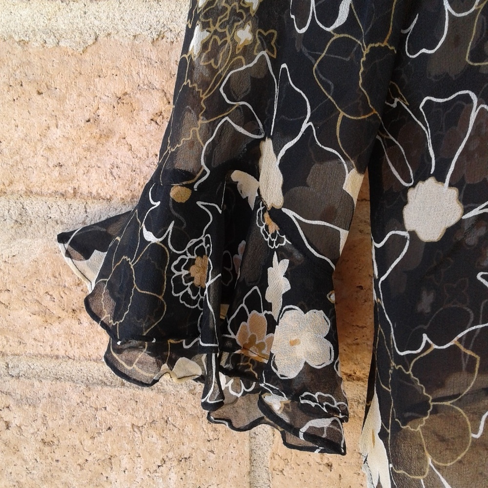 Edwards 100% silk sheer Blouse - Picture 2 of 4